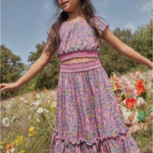 Mini Boden Pink and Purple Floral Kids Matching Set - girls 8-9Y